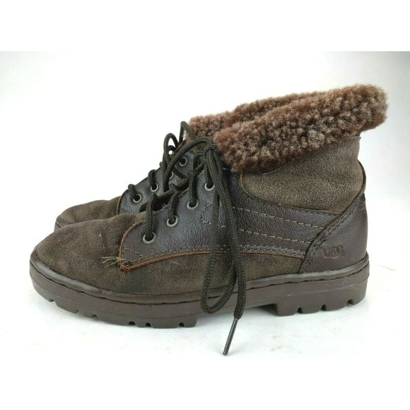 UGG Australia Shoes - UGG Australia Brown Suede Sheep Skin Ankle Boots 6